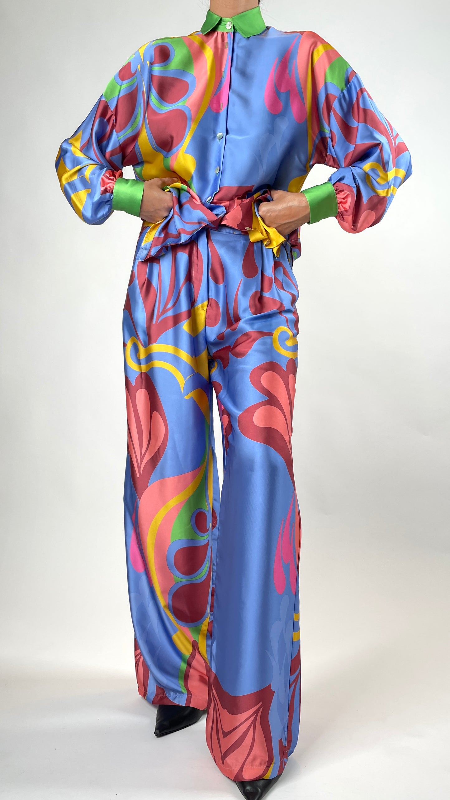 Moondance - Loose Fit Saten Gömlek