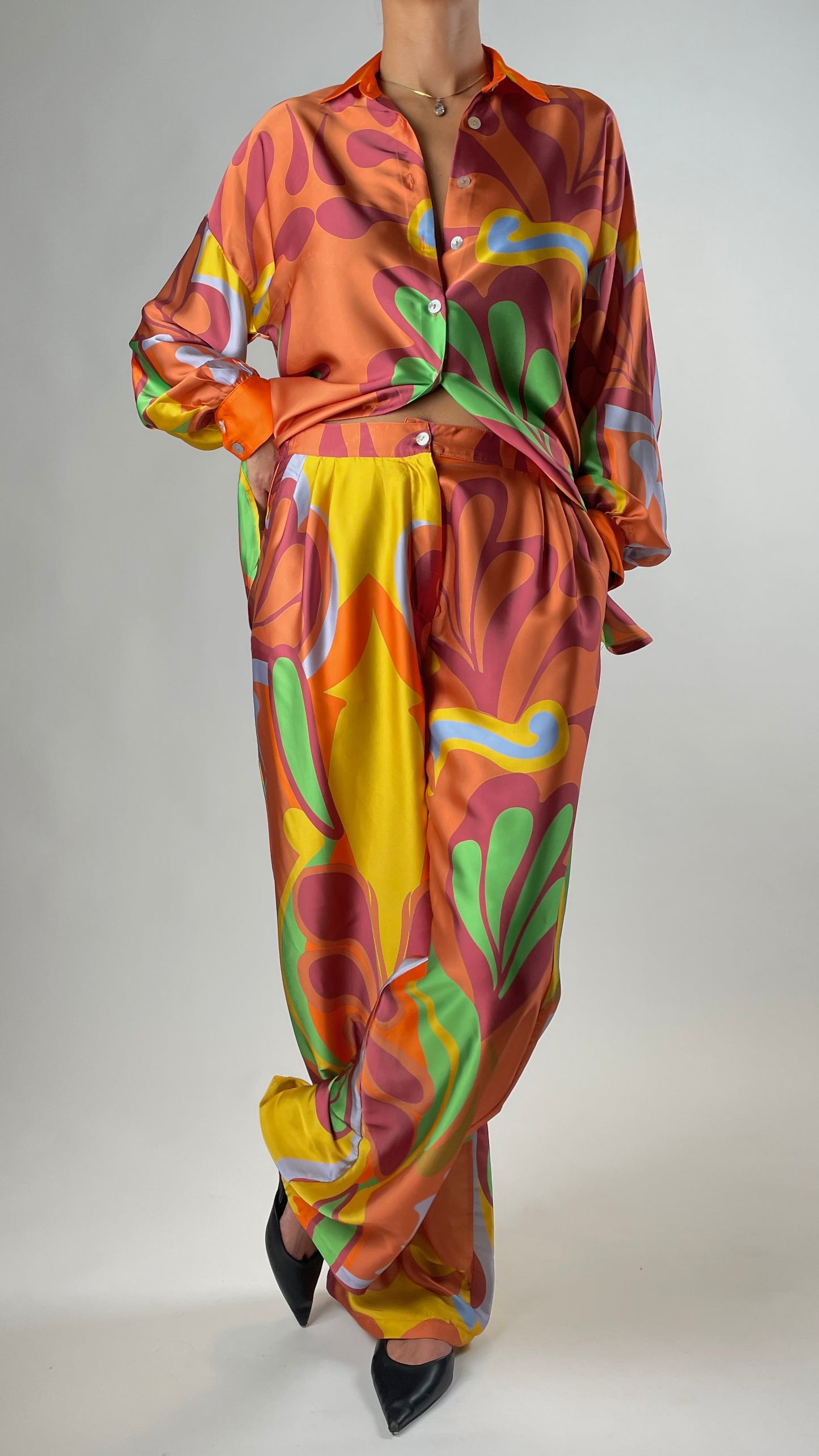 Sundance - Loose Fit Saten Gömlek