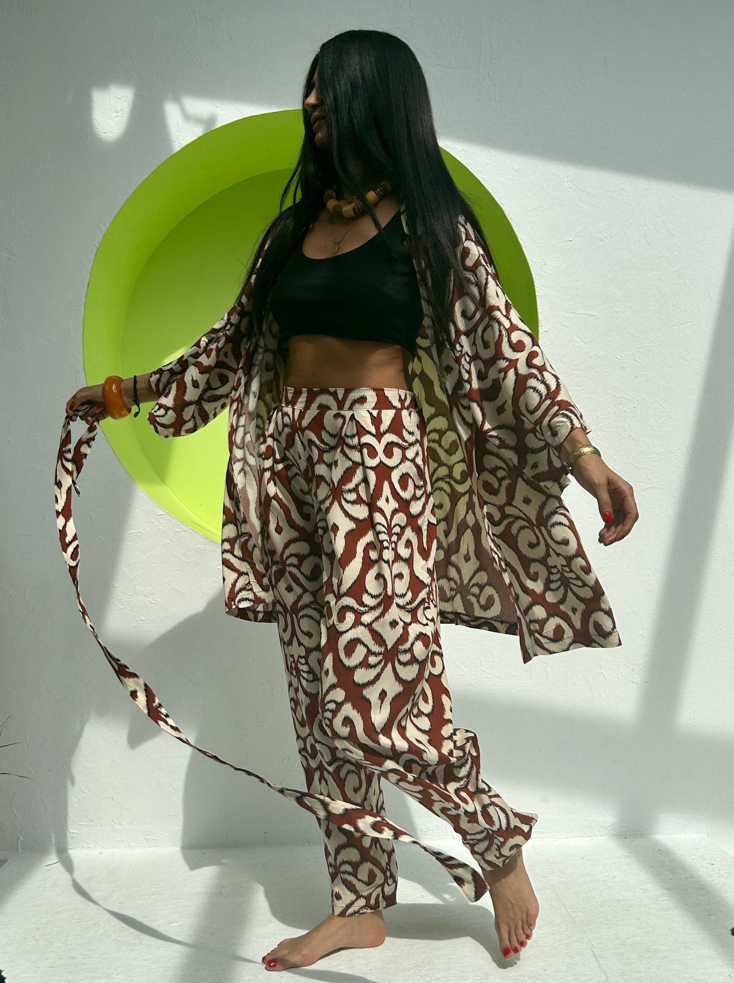 Amanda Ikat - Short Kimono