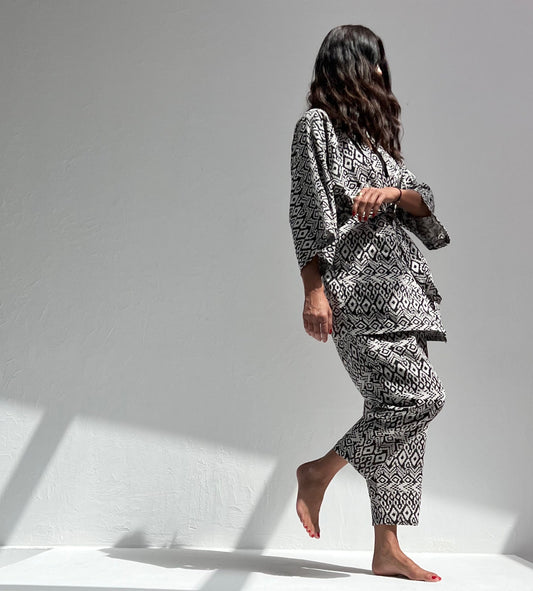 Black Ethnic - Kısa Kimono