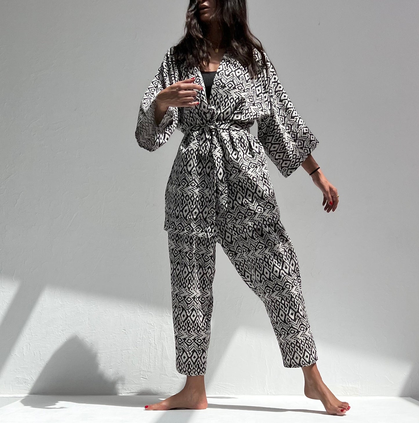 Black Ethnic - Kısa Kimono